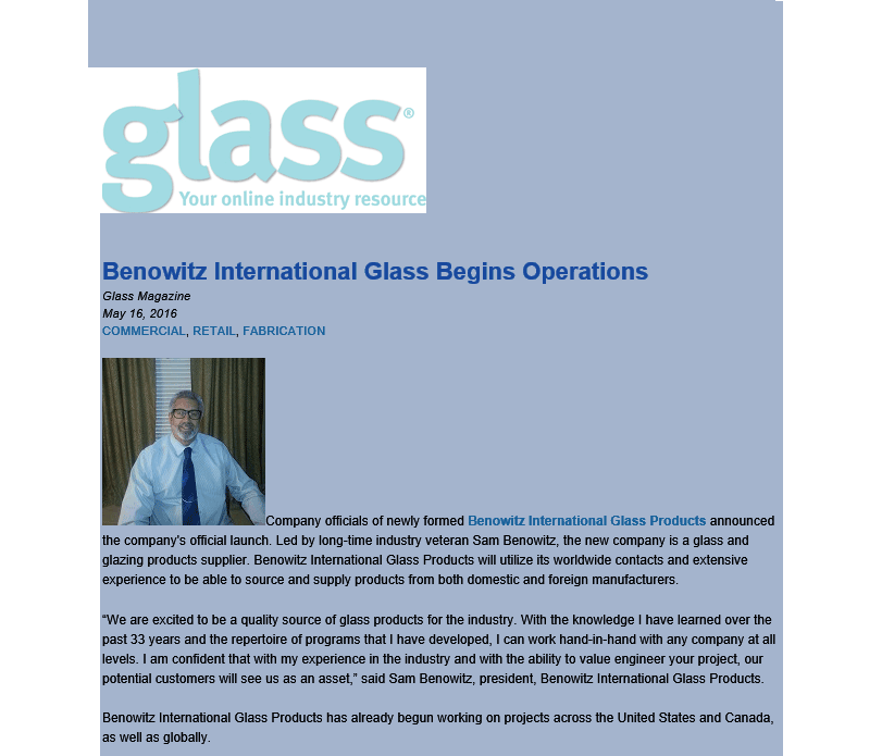 Benowitz International Open for Business